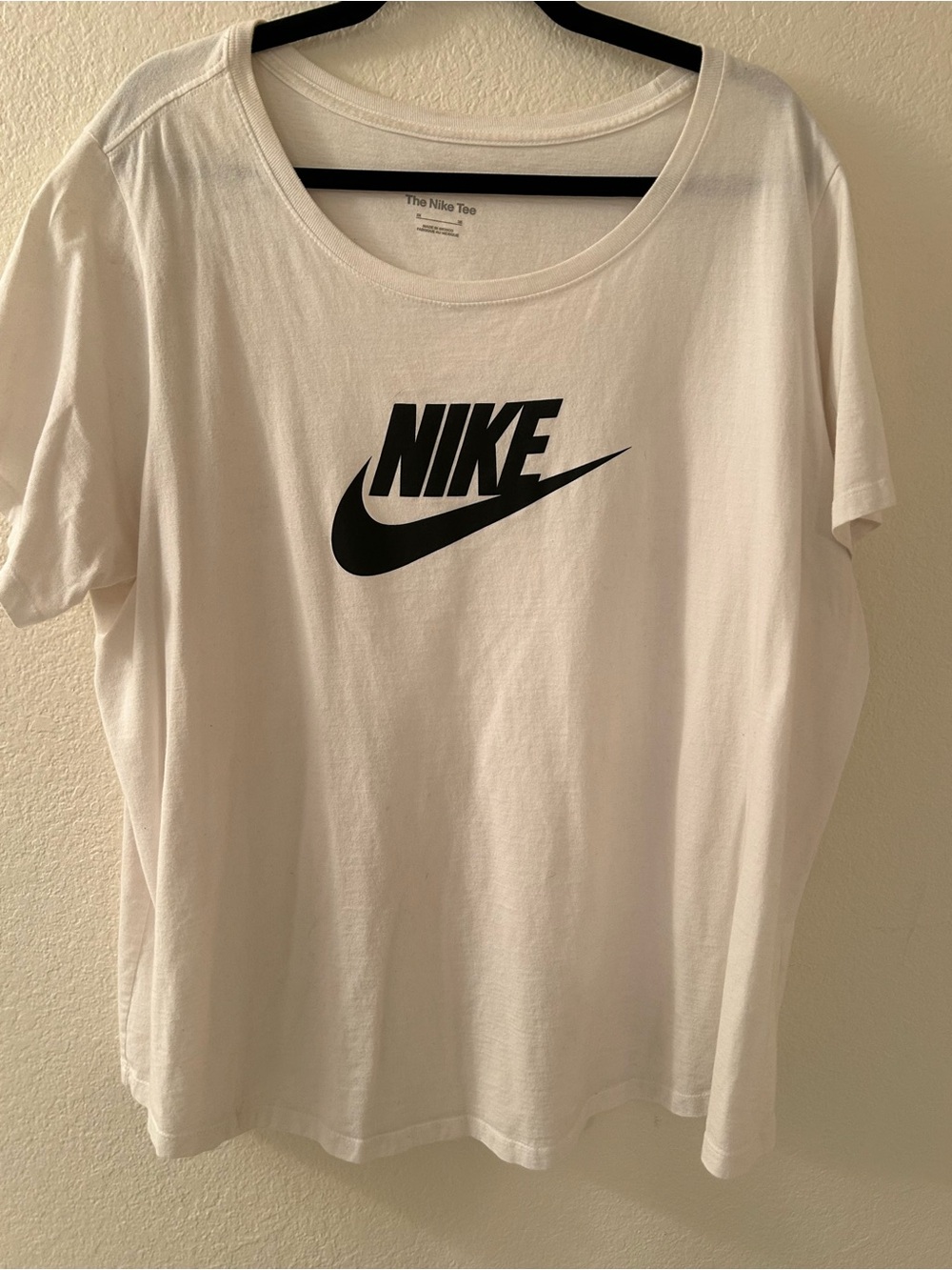 Nike White Short Sleeve Tee with Black Logo